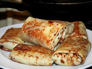 Блины, фаршированные овощами